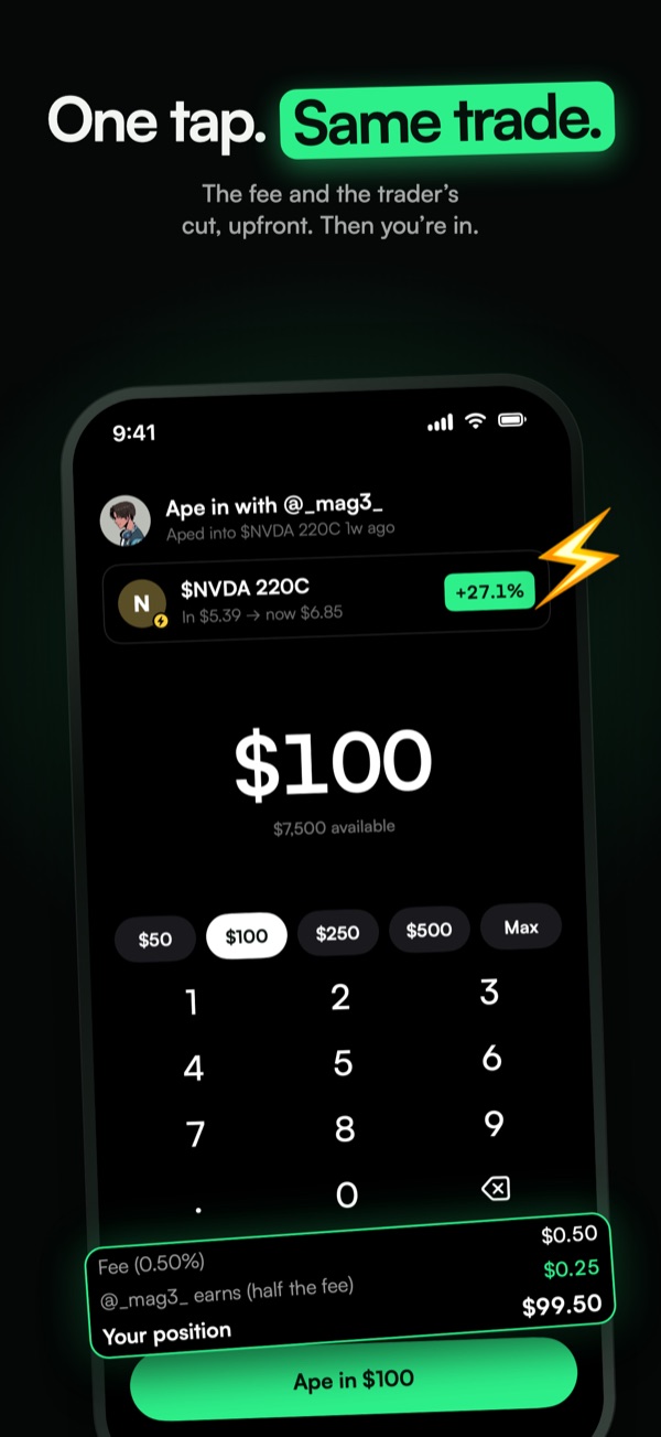 One tap, same trade